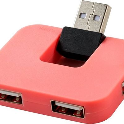 USB Hub Gaia на 4 порта, розовый