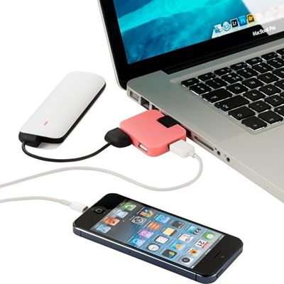 USB Hub Gaia на 4 порта, розовый