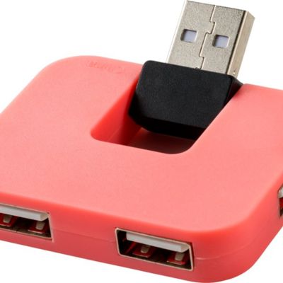 USB Hub Gaia на 4 порта, розовый