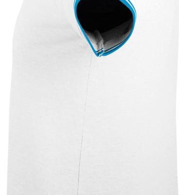 Рубашка поло мужская Pasadena Men 200 с контрастной отделкой, белая с голубым