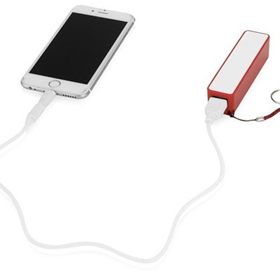 Портативное зарядное устройство Сатурн, 2200 mAh, красный