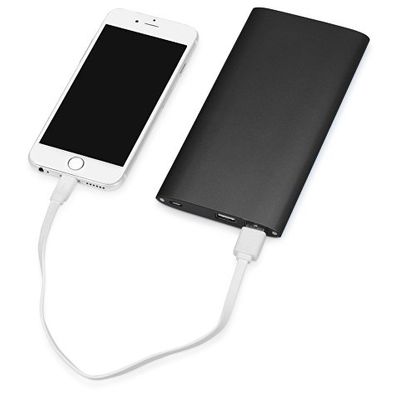 Портативное зарядное устройство Джет с 2-мя USB-портами, 8000 mAh, черный