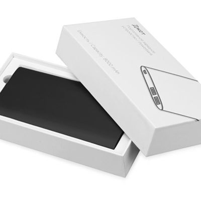 Портативное зарядное устройство Джет с 2-мя USB-портами, 8000 mAh, черный