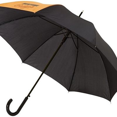 Зонт-трость Lucy 23 полуавтомат, черный/оранжевый