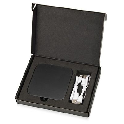 Портативное зарядное устройство на 4000 mAh с литий-полимерной батареей в компактном корпусе из металла, черный