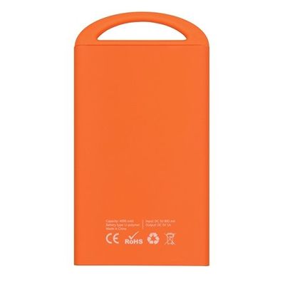 Портативное зарядное устройство Shine с зеркальной гравировкой, 4000 mAh, оранжевый