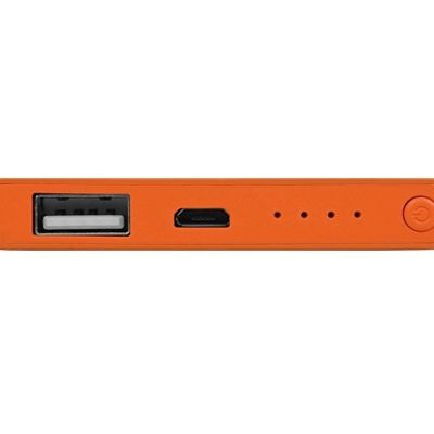 Портативное зарядное устройство Shine с зеркальной гравировкой, 4000 mAh, оранжевый