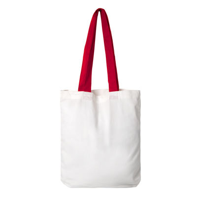 Сумка START, белая с красными ручками,  100% х/б, 220 г/м2