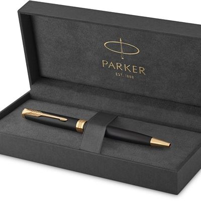 Ручка шариковая Parker Sonnet Core Matte Black GT, черный/золотистый