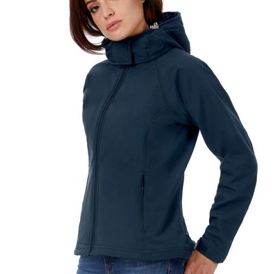 Куртка женская Hooded Softshell темно-синяя