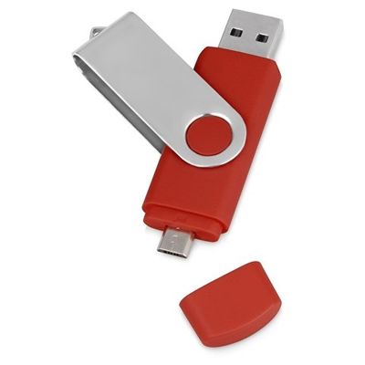 USB/micro USB-флешка 2.0 на 16 Гб Квебек OTG, красный