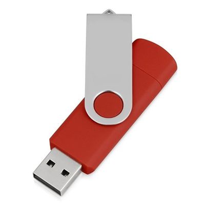 USB/micro USB-флешка 2.0 на 16 Гб Квебек OTG, красный
