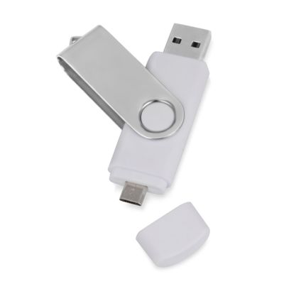 USB/micro USB-флешка 2.0 на 16 Гб Квебек OTG, белый