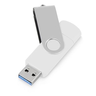 USB3.0/USB Type-C флешка на 16 Гб Квебек C, белый