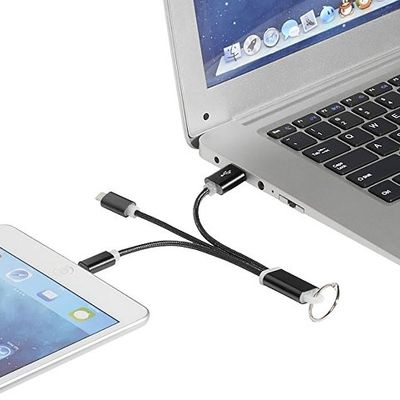 Кабель для зарядки Metal 3-в-1 с брелоком, черный