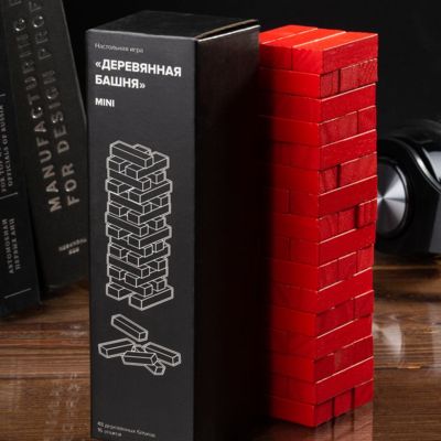 Игра «Деревянная башня мини», красная