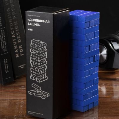 Игра «Деревянная башня мини», синяя