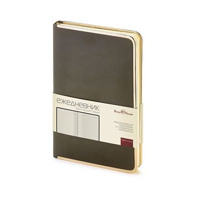 Ежедневник А5 недатированный Chelsea, серый (золотистый кант и срез)