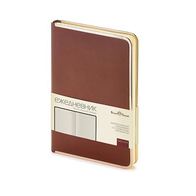 Ежедневник А5 недатированный Chelsea, коричневый (золотистый кант и срез)