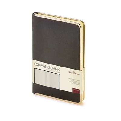 Ежедневник недатированный A5 Chelsea, черный (золотистый кант и срез)