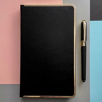 Ежедневник недатированный A5 Chelsea, черный (золотистый кант и срез)