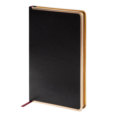 Ежедневник недатированный A5 Chelsea, черный (золотистый кант и срез)