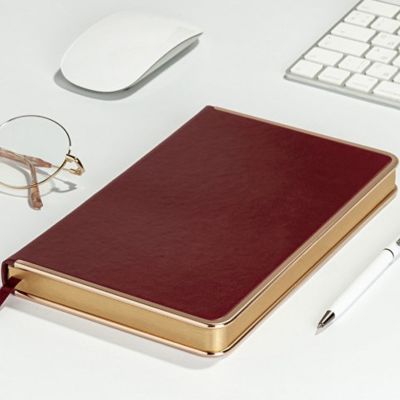 Ежедневник А5 недатированный Chelsea, бордовый (золотистый кант и срез)