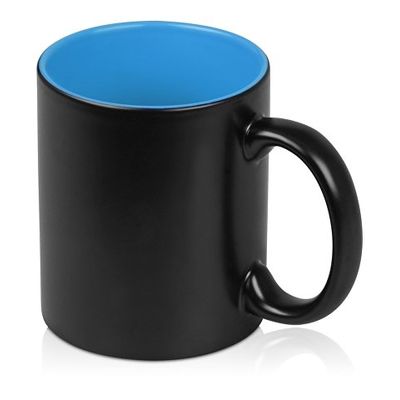 Кружка с покрытием для гравировки Subcolor BLK, черный/голубой