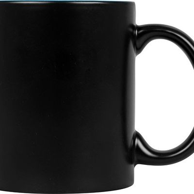 Кружка с покрытием для гравировки Subcolor BLK, черный/голубой