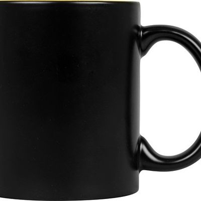 Кружка с покрытием для гравировки Subcolor BLK, черный/желтый