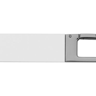 Флеш-карта USB 2.0 16 Gb с карабином Hook, белый/серебристый