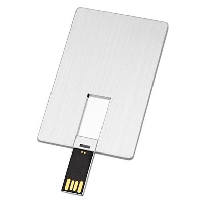 Флеш-карта USB 2.0 16 Gb в виде металлической карты Card Metal, серебристый