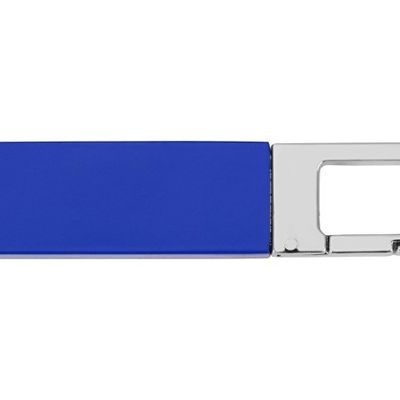 Флеш-карта USB 2.0 16 Gb с карабином Hook, синий/серебристый