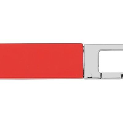 Флеш-карта USB 2.0 16 Gb с карабином Hook, красный/серебристый