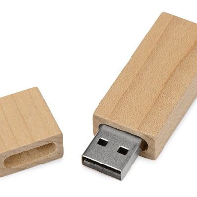 Флеш-карта USB 2.0 16 Gb Woody с магнитным колпачком, натуральный