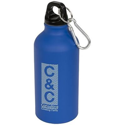 Матовая спортивная бутылка Oregon с карабином и объемом 400 мл, синий