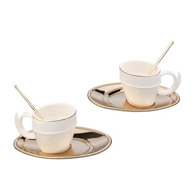 Набор чайный "Ricciolo", на 2 персоны, цвет белый с золотом