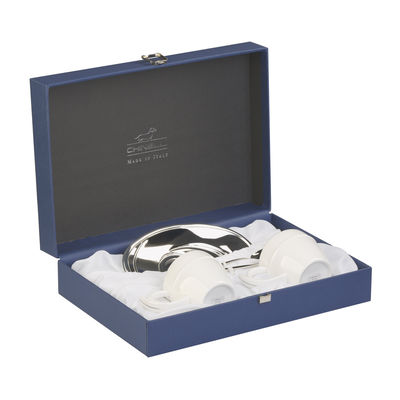 Набор чайный "Ricciolo", на 2 персоны, цвет белый с серебром