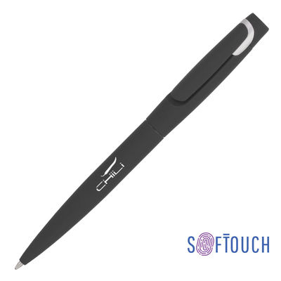 Ручка шариковая "Saturn" покрытие soft touch, цвет черный с серебристым