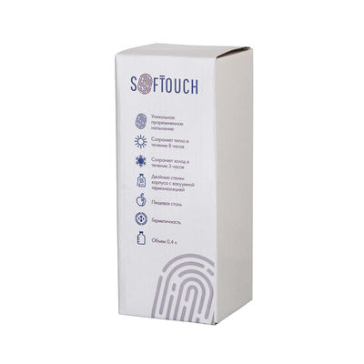 Термостакан "Монтана" 400 мл, покрытие soft touch, цвет красный