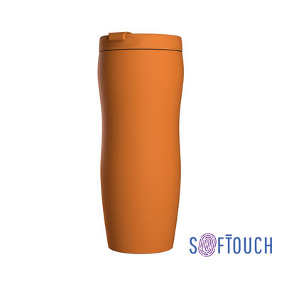 Термостакан "Монтана" 400 мл, покрытие soft touch, цвет оранжевый