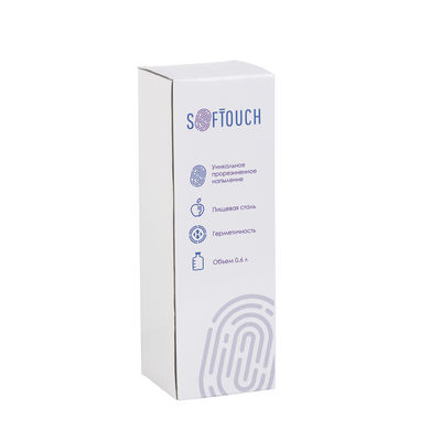 Бутылка для воды "Индиана" 600 мл, покрытие soft touch, цвет зеленое яблоко