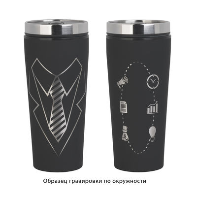 Термостакан "Верона" 450 мл, покрытие soft touch, цвет черный