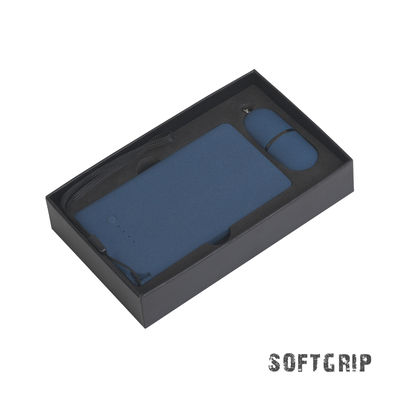 Набор "Камень" на 2 предмета, 4000 mAh /16Gb, с покрытием soft grip, цвет темно-синий