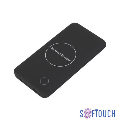 Беспроводное зарядное устройство "Fast SOFTTOUCH", 6000 mAh, цвет черный
