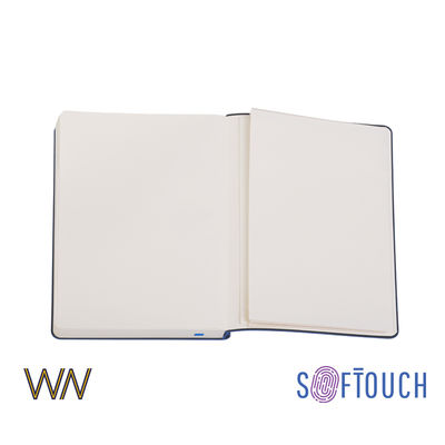 Ежедневник недатированный "Болонья", А5, гибкая обложка, покрытие soft touch, цвет синий