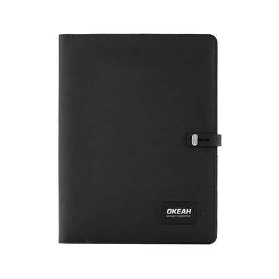 Папка А4 с зарядным устройством 4000 mAh и блокнотом, цвет черный