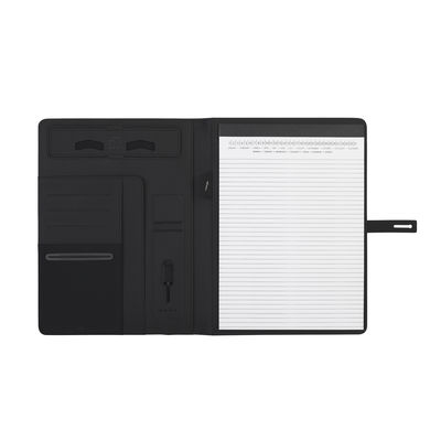 Папка А4 с зарядным устройством 4000 mAh и блокнотом, цвет черный