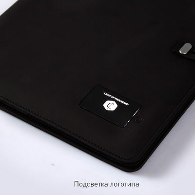 Папка А4 с зарядным устройством 4000 mAh и блокнотом, цвет черный