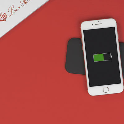 Настольное беспроводное зарядное устройство "Slim SOFTTOUCH", цвет черный